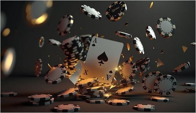 Meja Casino Hold'em di warframe dengan dealer langsung dan tata letak kartu yang jelas